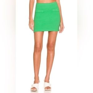 Alice + Olivia Kipp Knit Mini Skirt in Garden Green, Medium